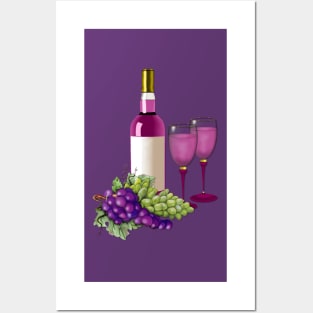 Wine & Grapes Toast Posters and Art